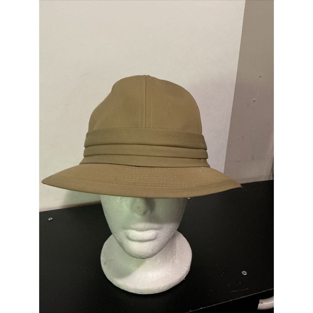 Vintage UNITED HATTERS CAP Millinery Workers Union SAFARI Khaki Bucket Soft M